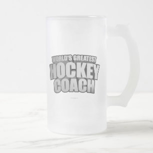 Worlds Greatest Hockey Coach Frosted Glass Beer Mu Mug