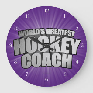 Worlds Greatest Hockey Coach Large Clock