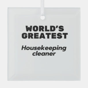 World's greatest Housekeeping Cleaner Glass Tree Decoration