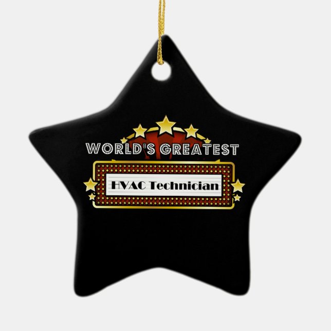 World's Greatest HVAC Technician Ceramic Tree Decoration (Front)