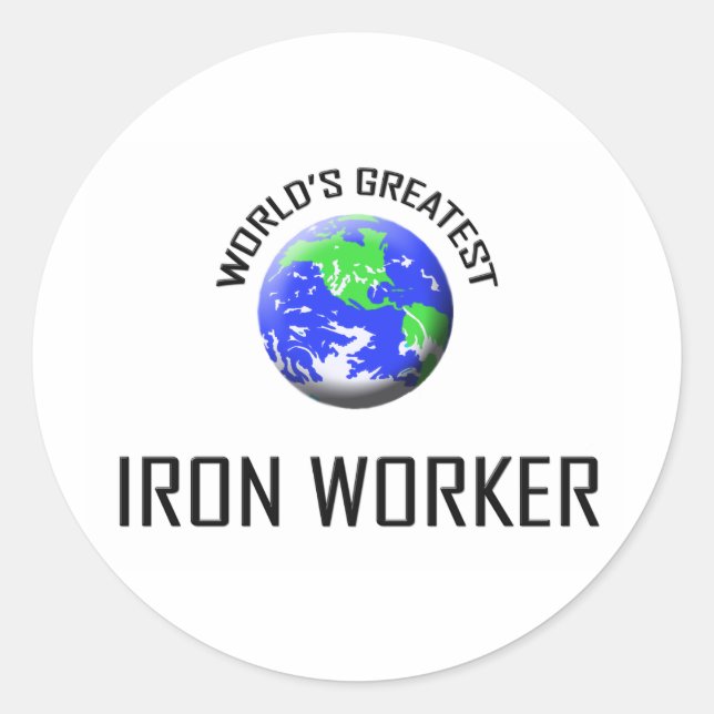 World's Greatest Iron Worker Classic Round Sticker (Front)