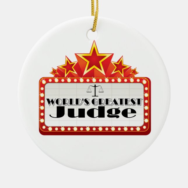 World's Greatest Judge Ceramic Tree Decoration (Front)