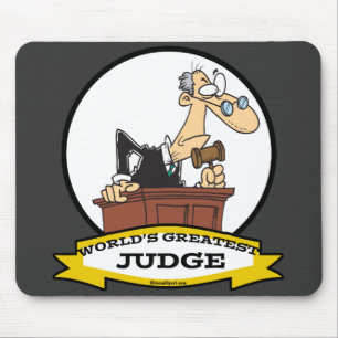 WORLDS GREATEST JUDGE MEN CARTOON MOUSE MAT