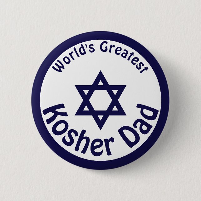 World's Greatest Kosher Dad 6 Cm Round Badge (Front)