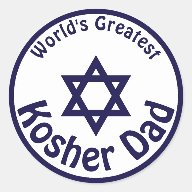 World's Greatest Kosher Dad Classic Round Sticker (Front)
