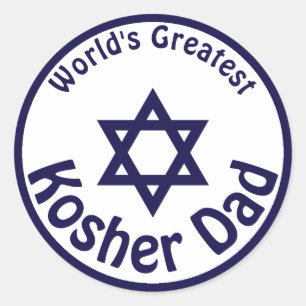 World's Greatest Kosher Dad Classic Round Sticker