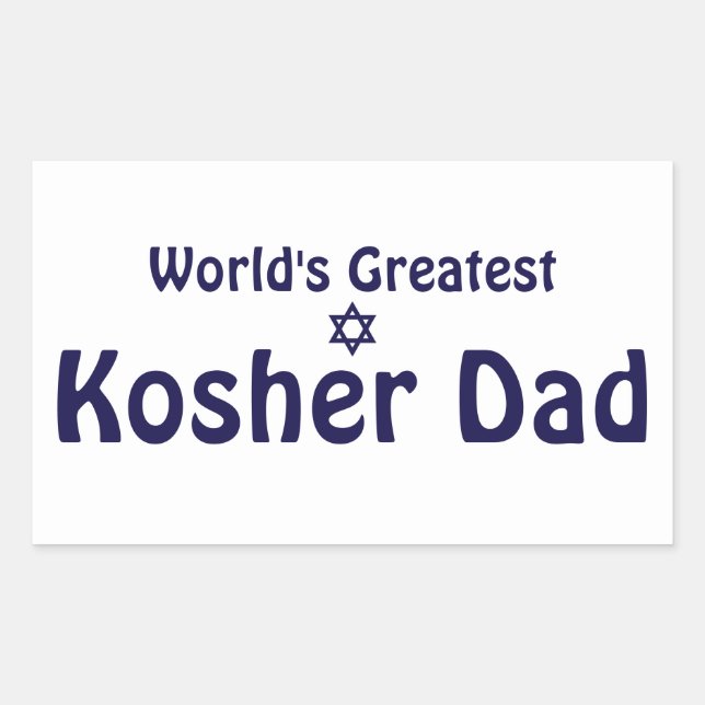 World's Greatest Kosher Dad Rectangular Sticker (Front)
