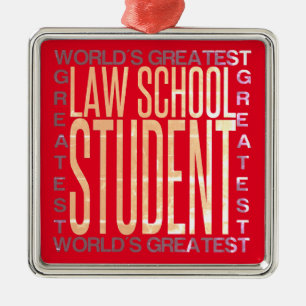 Worlds Greatest Law School Student Metal Tree Decoration