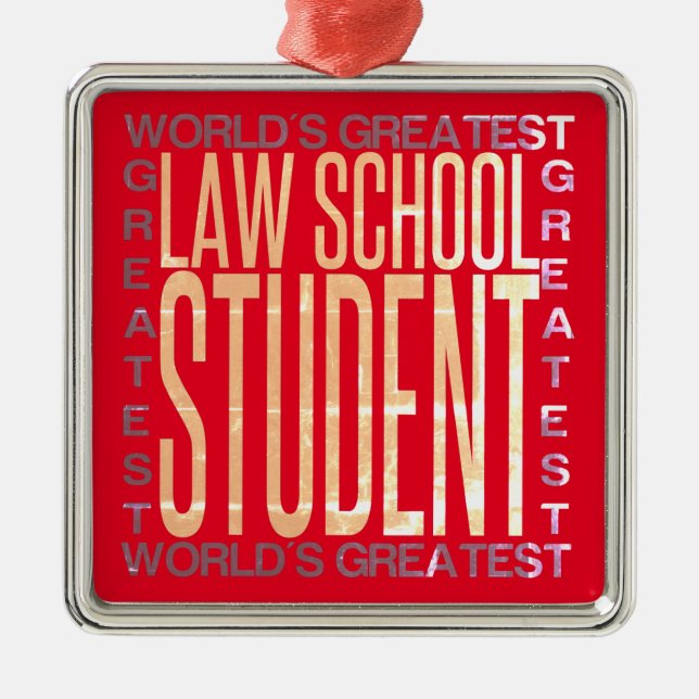 Worlds Greatest Law School Student Metal Tree Decoration (Front)
