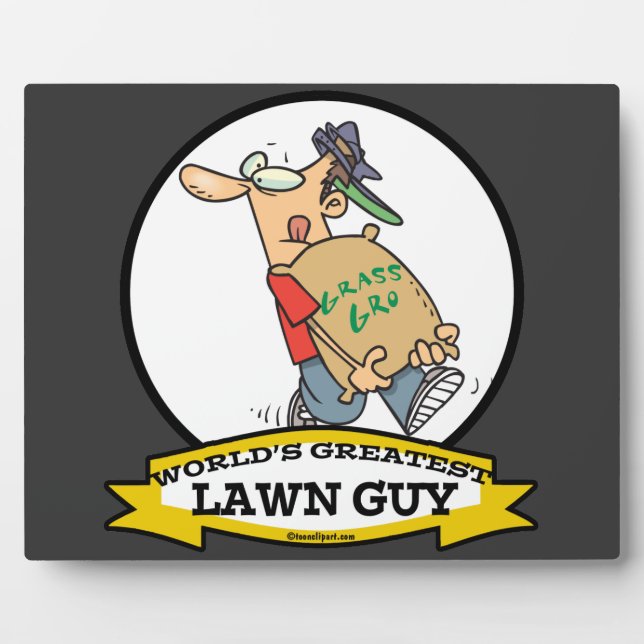 WORLDS GREATEST LAWN GUY MEN CARTOON PLAQUE (Front)