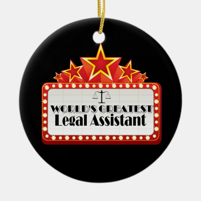 World's Greatest Legal Assistant Ceramic Tree Decoration (Front)