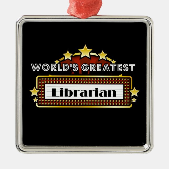 World's Greatest Librarian Metal Tree Decoration (Front)