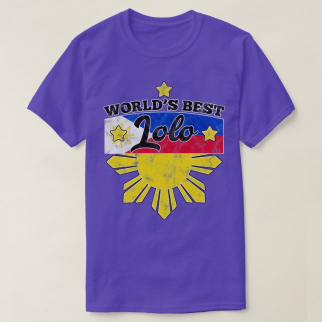 Worlds Greatest Lolo Filipino Grandpa PH Flag Gift T-Shirt (Design Front)