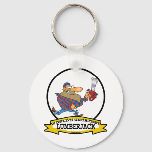 WORLDS GREATEST LUMBERJACK MEN CARTOON KEY RING