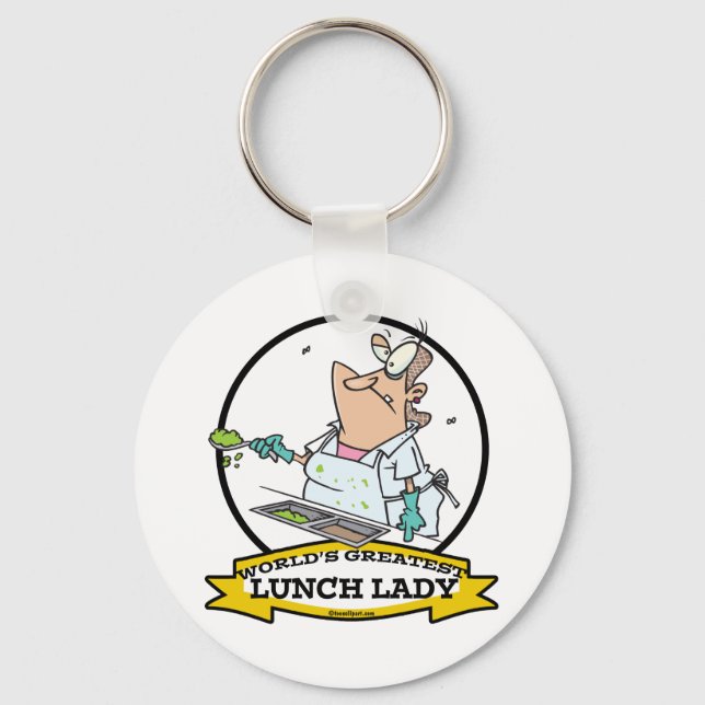 WORLDS GREATEST LUNCH LADY CARTOON KEY RING (Front)