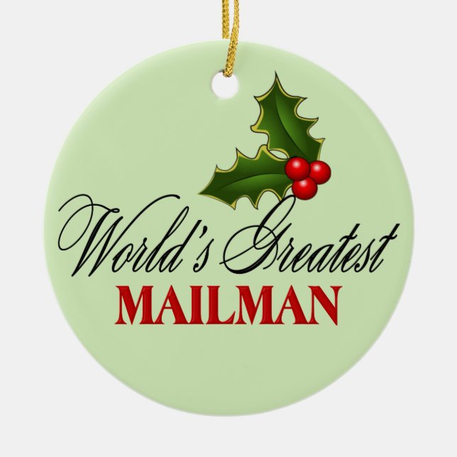 World's Greatest Mailman Ceramic Tree Decoration (Front)