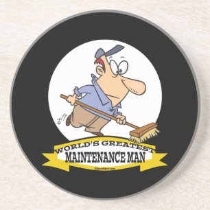 WORLDS GREATEST MAINTENANCE MAN CARTOON COASTER