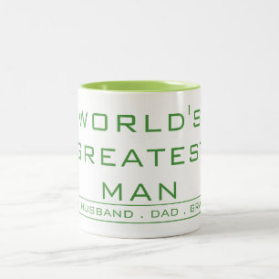 World's Greatest Man - Son, Husband, Dad, Grandpa Two-Tone Coffee Mug