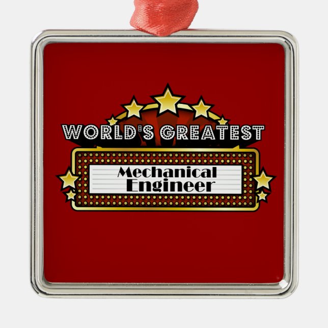 World's Greatest Mechanical Engineer Metal Tree Decoration (Front)