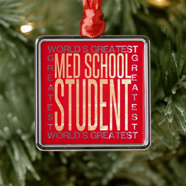 Worlds Greatest Med School Student Metal Tree Decoration (Tree)