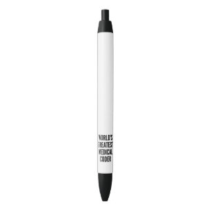 Worlds Greatest Medical Coder Black Ink Pen