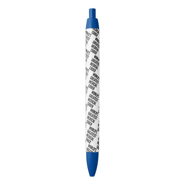 Worlds Greatest Medical Coder Black Ink Pen (Front Vertical)