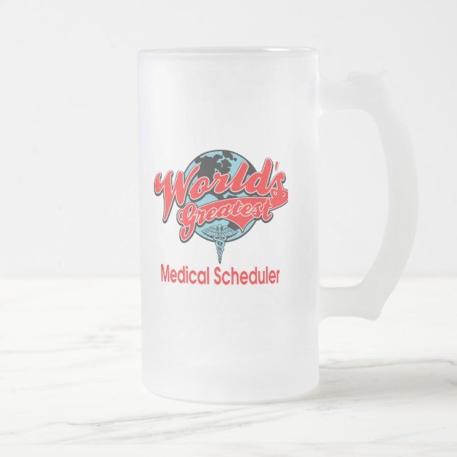 World's Greatest Medical Scheduler Frosted Glass Beer Mug (Right)
