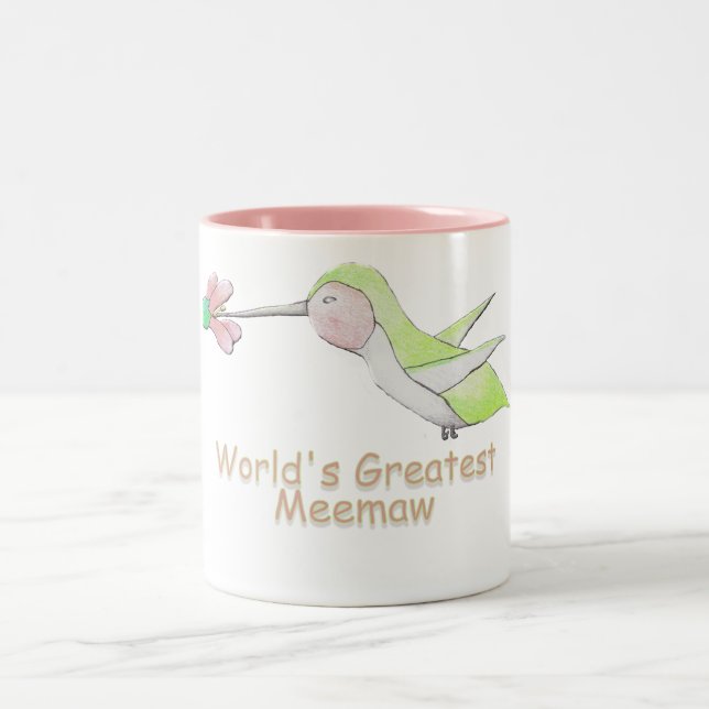 World's Greatest Meemaw Hummingbird Mug (Center)