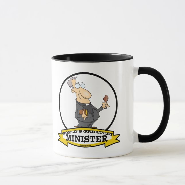 WORLDS GREATEST MINISTER CARTOON MUG (Right)