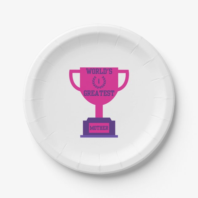 World's Greatest Mother's Day Paper Plates (Front)
