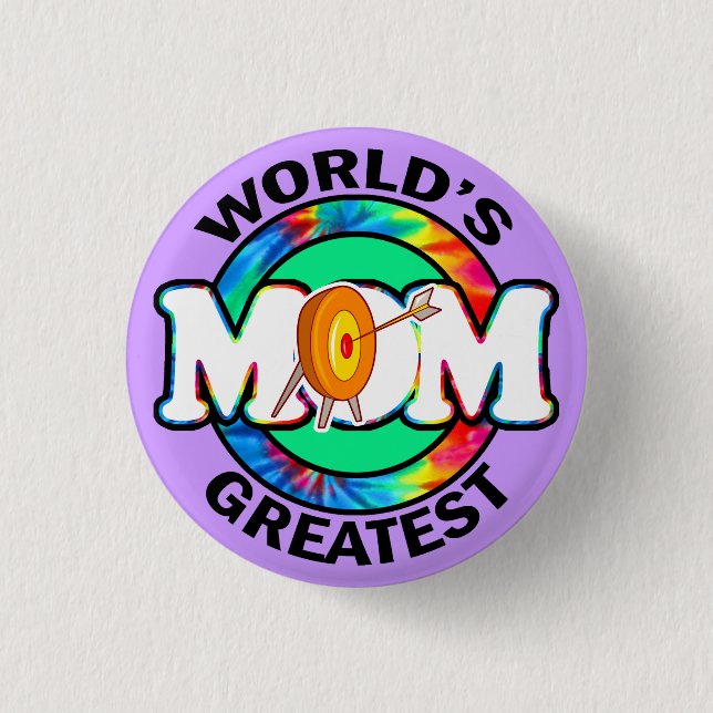 World's Greatest Mum; Archery 3 Cm Round Badge (Front)