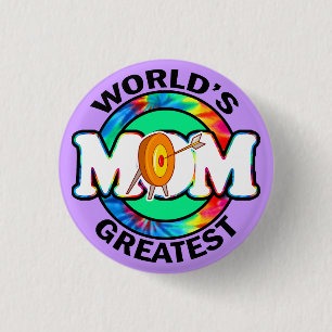 World's Greatest Mum; Archery 3 Cm Round Badge