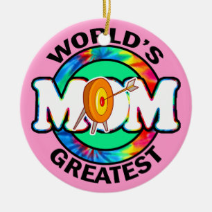 World's Greatest Mum; Archery Ceramic Tree Decoration