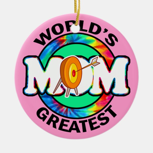 World's Greatest Mum; Archery Ceramic Tree Decoration (Front)