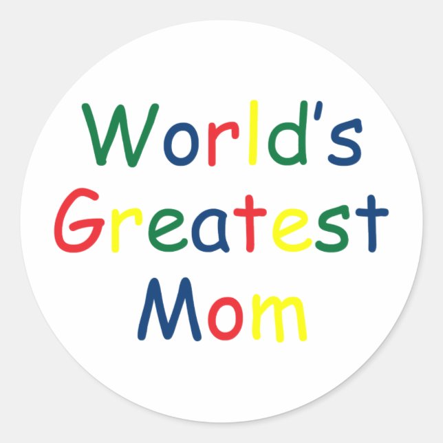 Worlds Greatest Mum Classic Round Sticker (Front)