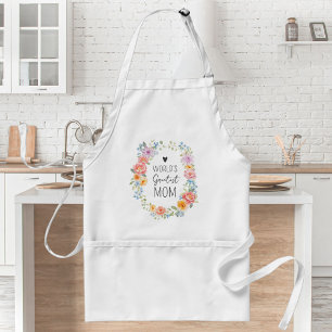 World's Greatest Mum Colourful Floral Mother's Day Standard Apron