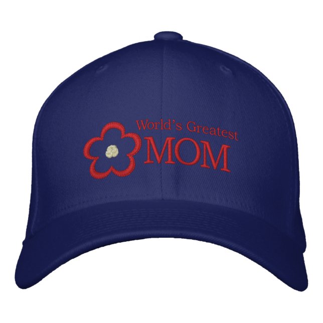 World's Greatest mum embroidered flower womens hat (Front)