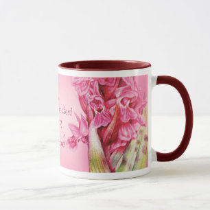 World's Greatest Mum & friend pink orchid art mug