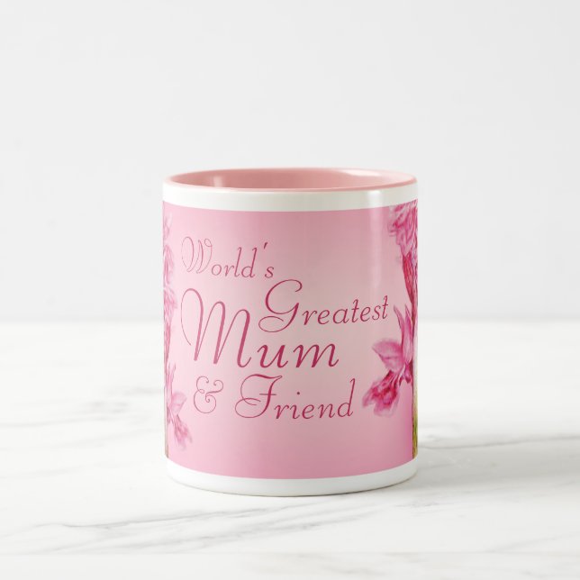 World's Greatest Mum & friend pink orchid mug (Center)