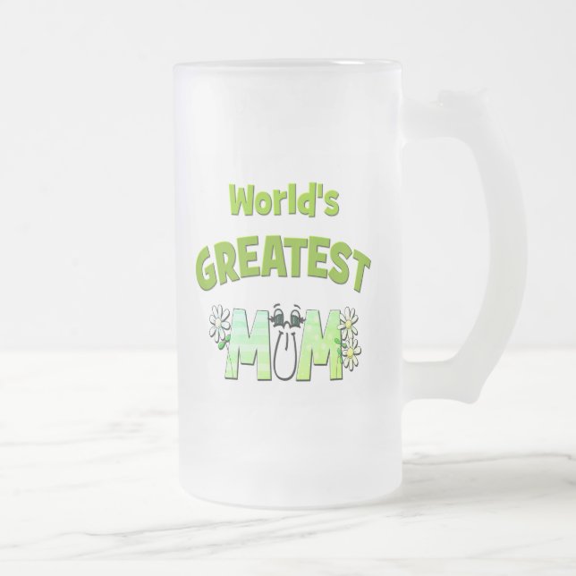 World's Greatest Mum Frosted Glass Beer Mug (Right)