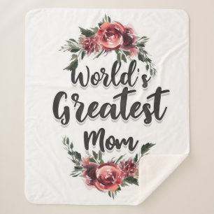 World's Greatest Mum   Gift For Mum Sherpa Blanket