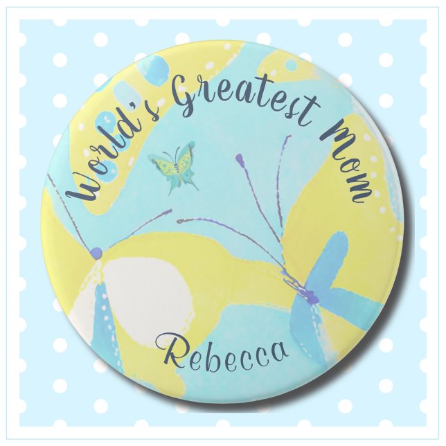 World's Greatest Mum Mixed Media Floral 7.5 Cm Round Badge (Creator Uploaded)