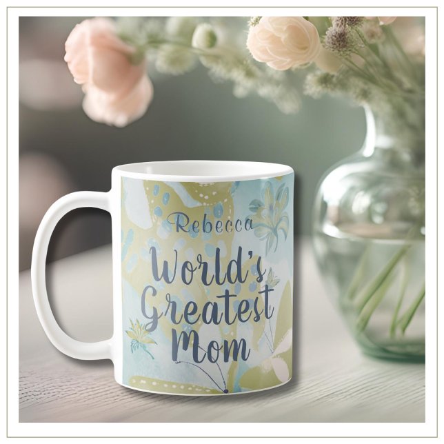 World's Greatest Mum Mixed Media Floral Coffee Mug (Creator Uploaded)