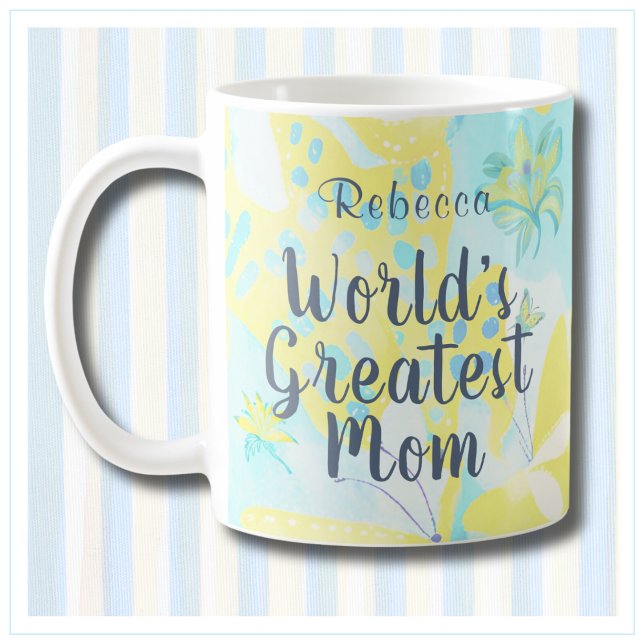 World's Greatest Mum Mixed Media Floral Coffee Mug (Creator Uploaded)