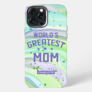 World's Greatest Mum Mother's Day Green Glitter iPhone 13 Pro Max Case