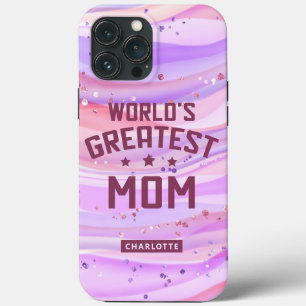 World's Greatest Mum Mother's Day Purple Glitter iPhone 13 Pro Max Case