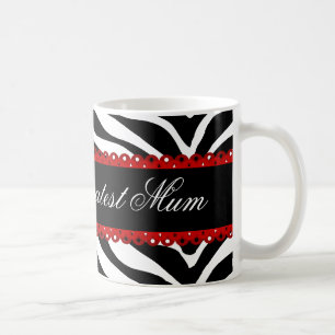 World's Greatest Mum Zebra Print & Lace Mug