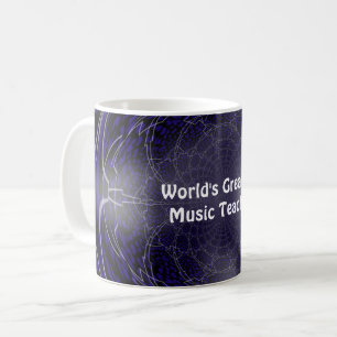 World's Greatest Music Teacher Fractal Coffee Mug