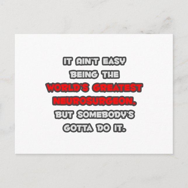 World's Greatest Neurosurgeon Joke Postcard (Front)