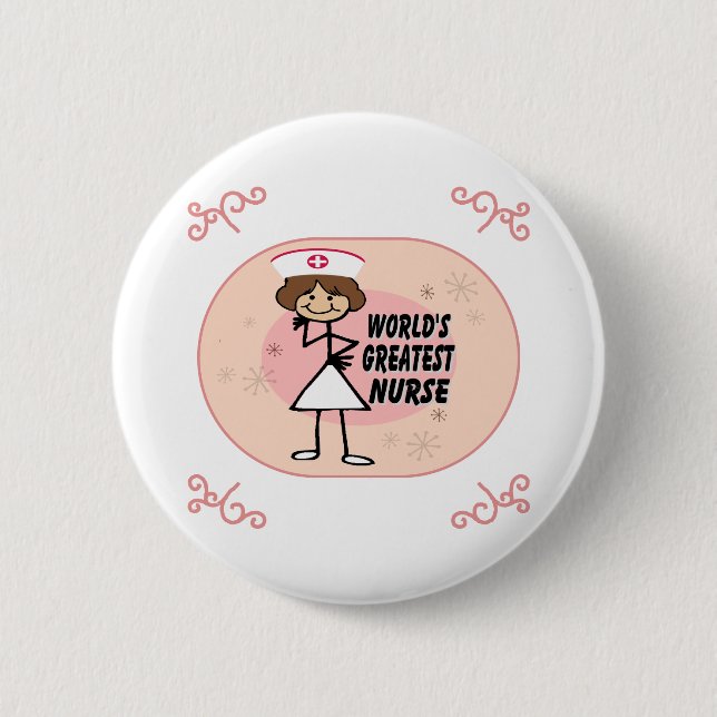 World's Greatest Nurse 6 Cm Round Badge (Front)